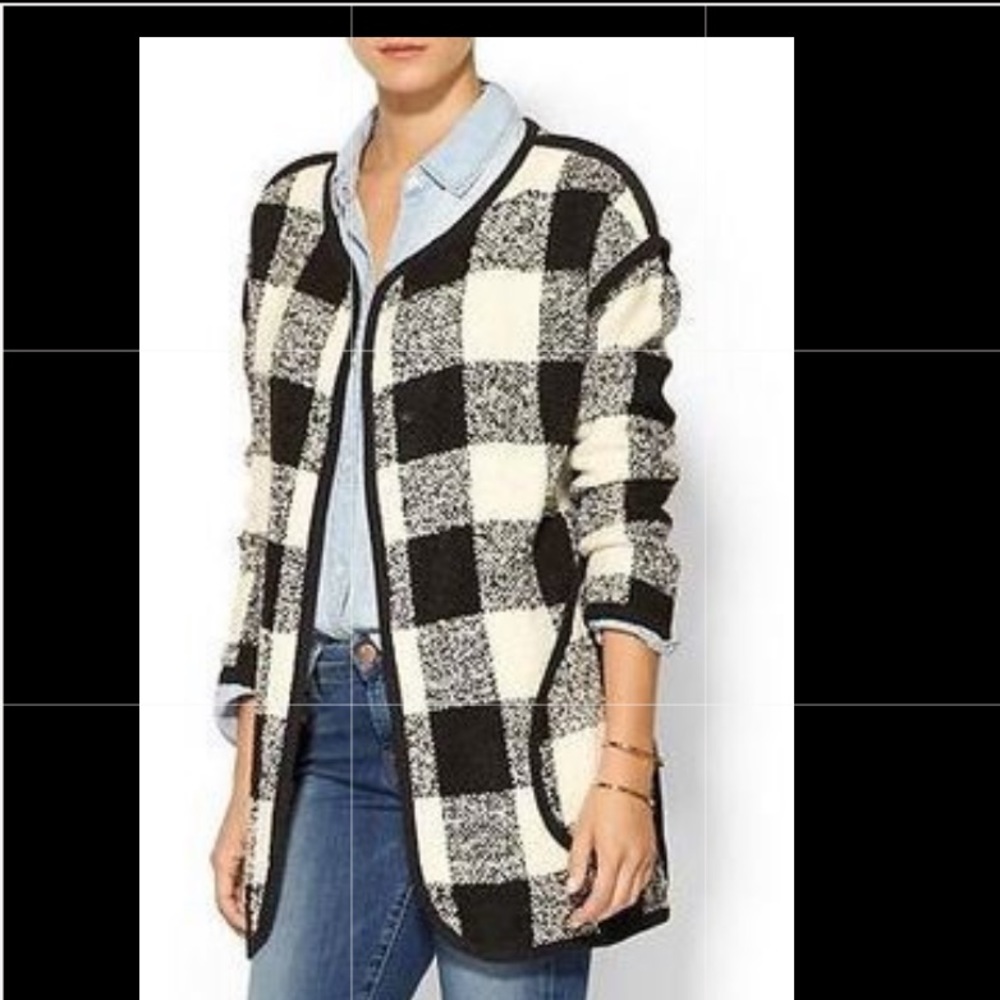 JOA Buffalo plaid teddy coat